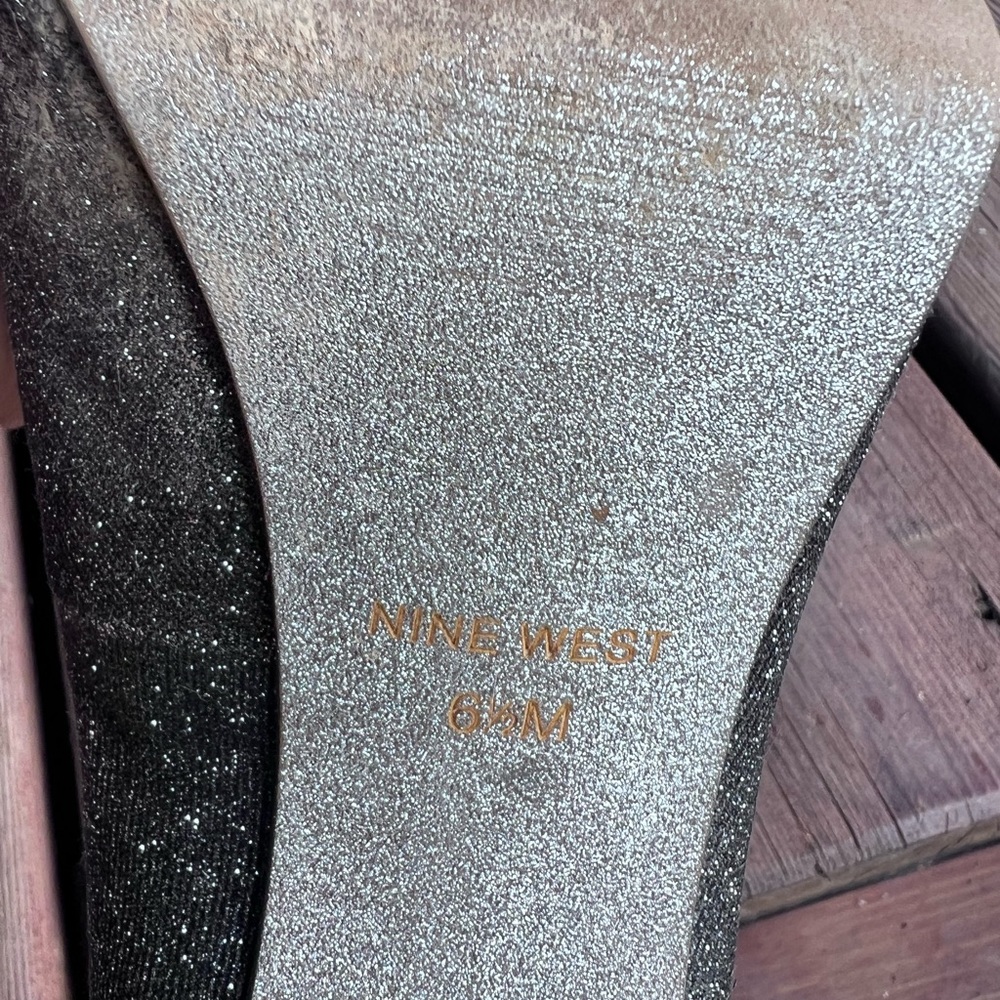 Nine West peep toe sparkly heels size 6.5 - Picture 3 of 3
